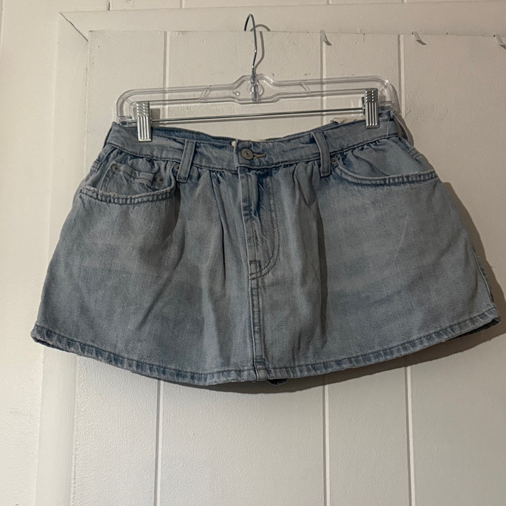 Free People Denim Jean Mini Skirt in Light Blue we the free summer skater